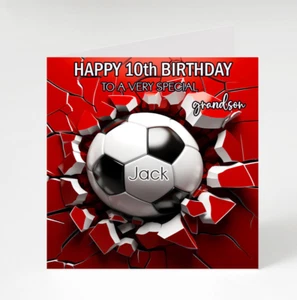 Personalised Football Birthday Card for Son, Grandson. nephew, Brother, Friend - Picture 1 of 5
