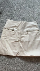 River Island Cream Leather Skirt Size 6/8 - Picture 1 of 3