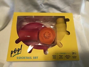 POP Cocktail set Silicone Citrus Juicer Salt Rimmer Shaker Measured Jigger 12oz - Picture 1 of 3