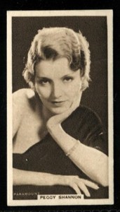 United Kingdom Tobacco Card, CINEMA STARS, 1933, Peggy Shannon, #18