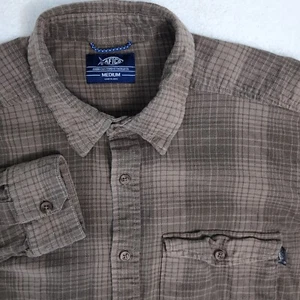 AFTCO Flanell Langarm kariert Button Down Hemd braun Herren Medium gebraucht, in einwandfreiem Zustand - Bild 1 von 7