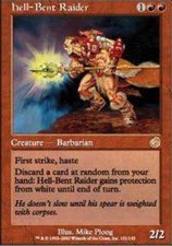 1x Hell-Bent Raider NM, English MTG Torment