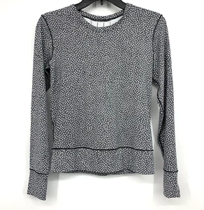 Lululemon Top Womens Size 2 Rush Hour Long Sleeve Frozen Fizz Floral Black - Picture 1 of 9