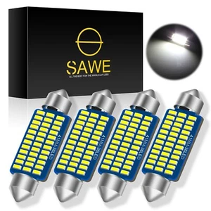 4 x Ultra White 41MM 42MM 3014 36SMD Dome Map LED Light Bulbs 578 211-2 212-2 - Picture 1 of 6
