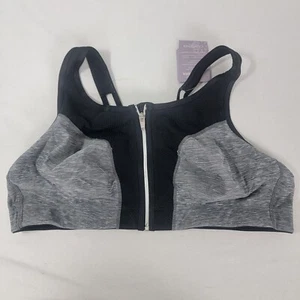 Sujetador activo Catherines Intimates cremallera frontal NUEVO negro gris talla 46C 46 C inalámbrico - Imagen 1 de 3