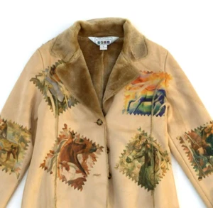 The Trail of Painted Ponies Jacke Kunst Wildleder Fell Knopfleiste Damen Medium - Bild 1 von 17