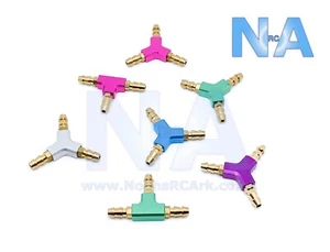 Splitter Lega Alluminio T Ramo Y T Raffreddamento Acqua Carburante Ottone Capezzolo Nitro - Foto 1 di 16