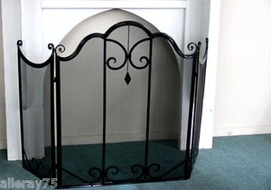 FRENCH PROVINCIAL FIRE SCREEN guard antique black QUALITY NEW - Picture 1 of 7