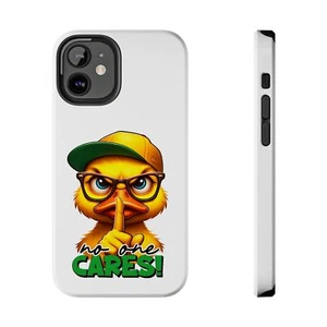 Funny Yellow Duck Phone Case – "No One Cares!" – Hilarious Animal - Picture 1 of 51