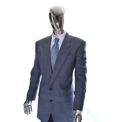 Excelente Abrigo Deportivo Hombre Diseñador Pierre Balmain Azul Marino Lana Seda 46 Largo Foto 1 de 4