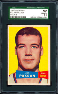 1957-58 Topps #73 Jim Paxson Rookie Card SGC 8.5 NM/MT+ Very Low population!