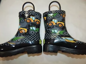 Western Chief Boys Infant Toddler 5/6 SPRING Tractor Zone Rain Boots Galoshes NI - Picture 1 of 10