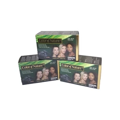 3 Color Of Nature, Coconut Charcoal Detoxifying Soap With Vitamin E / 200 g Each - Image 1 of 4