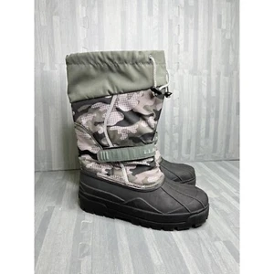 L.L. Bean Boys Size 7 Snow Boots Northwoods Camo Green Winter Warm Insulated - Picture 1 of 10