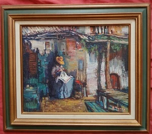 Belle huile du XX e siècle par André Torre 1929-1999 "Scène de vie Provençale " - Picture 1 of 5