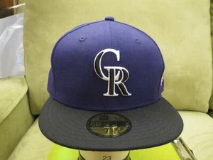 New Era Colo Rockies Sombrero Ajustado Púrpura, Logotipo Blanco y Negro, Billete Negro, Talla 7 5/8 - Imagen 1 de 9