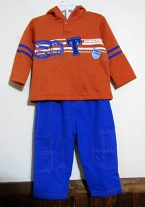 KID CONNECTION BOYS SZ 18 MO -2-PC ORANGE HOODIE/ BLUE PANTS NWT - Picture 1 of 3