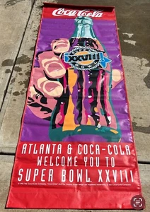 SELTENE RIESIGE SUPERSCHALE XXVIII VINYL BANNER COWBOYS vs RECHNUNGEN, DIE VOR ORT AUFGEHÄNGT WERDEN COCA-COLA - Bild 1 von 1