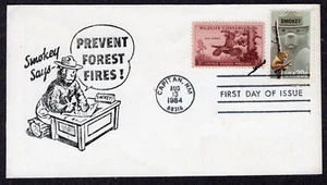 1984 Smokey Bear (Scott 2096) - Unknown-Maker COMBO FDC NX76 - Picture 1 of 2