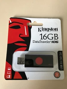 Kingston DataTraveler DT106 - 16GB USB 3.1 Flash Drive - Black - Picture 1 of 2