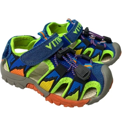 Vitike Size Little Kids 9 Water Shoes Hiking Sneaker Neon Green Blue Sandal - Image 1 of 4