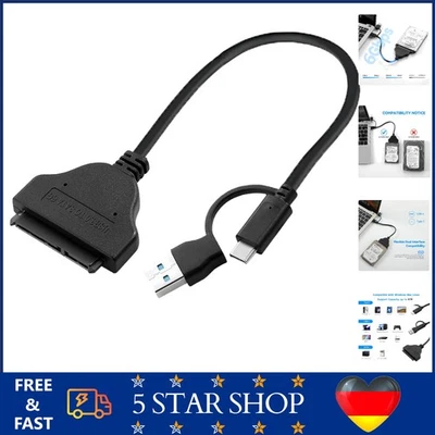 SATA auf USB-C/USB 3.0 Adapter für 2,5-Zoll SATA HDD/SSD, externes Festplatte... - Bild 1 von 4