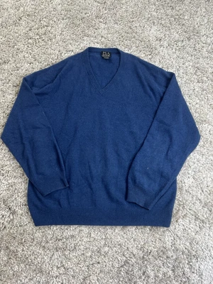 Jos A Bank 100% Cashmere Sweater Travelers Size Large Men’s V-Neck Blue  - Image 1 of 4