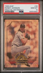 1998 LEAF FRACTAL MATERIALS WOOD WY #30 RANDY JOHNSON SSP PSA 10 GEM MINT POP 2 - Picture 1 of 2