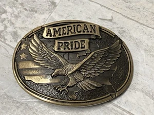 Fibbia cintura uomo Montana Silvermiths AMERICAN PRIDE Flying Eagle USA - Foto 1 di 4