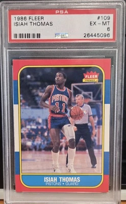 Fleer Isiah Thomas #109 EX 1986 - MT PSA 6 Detroit Pistons Foto 1 de 2