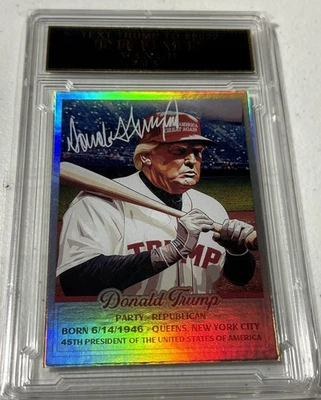 Custom President Donald Trump Encased Baseball Card Make America Great Again - Image 1 of 3