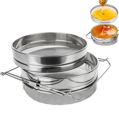 Edelstahl Honig Sieb Doppelsieb Honigsieb 2-tlg Filter Schmutzfänger Absetztank - Bild 1 von 4