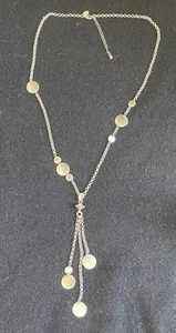 Lia Sophia signierte offene Kette Y Tropfen Halskette silberfarben klassisch Karriere - Bild 1 von 7