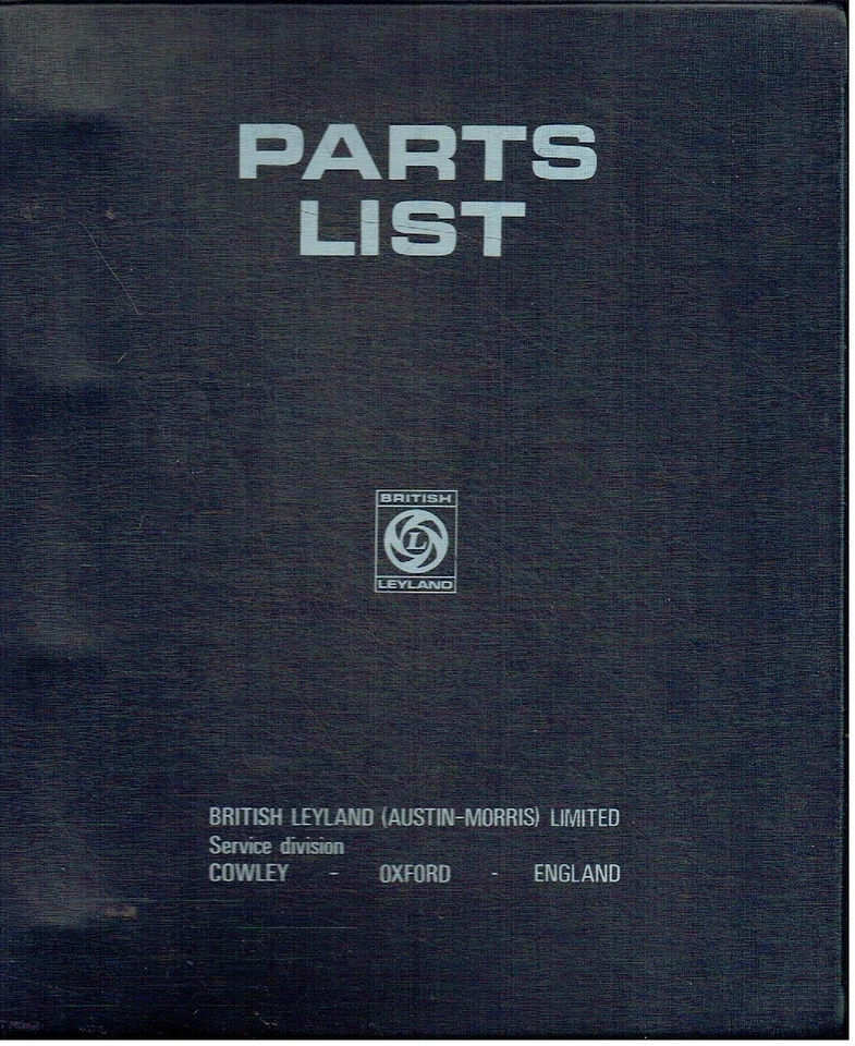 MINI 850 1000 CLUBMAN (SALOON & ESTATE) 1275GT ORIG 1969 FACTORY PARTS CATALOGUE - Image 1 of 1