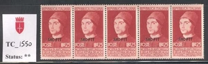 TC_1550. TRIESTE FTT. Strip (5) 1953 MOSTRA ANTONELLO DA MESSINA. Sas 164. MNH - Picture 1 of 1