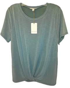 Green Envelope Damen Kurzarm Top Twist Front Modal Blend Gr. L Grün - Bild 1 von 8