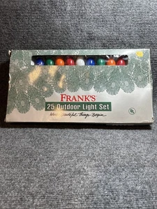 VTG Franks Christmas C9 1/4 String Indoor / Outdoor Lights 25 New Old Stock Rare - Picture 1 of 15