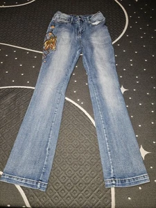 Flamingals Horse Embroidery High Waist Bootcut Flare Western Jeans Gr. M (28×30) - Bild 1 von 11