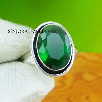 Chrome Diopside Gemstone 925 sterling silver handmade Gift Ring US size 5 to 13 - Image 1 of 4
