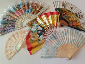 Job Lot - Assorted Pretty Folding Hand Fan / Flamenco / Oriental (B2153) - Picture 1 of 16