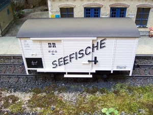 LGB Spur G gedeckter Güterwagen Seefische 47350 sehr selten!!  - Bild 1 von 6