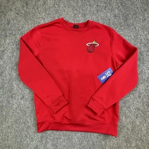 Miami Heat Sweatshirt Mens Large Red Ultra Game NBA Basketball Crewneck Pullover - Picture 1 of 13