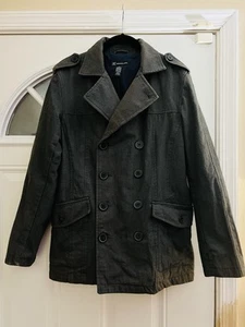 INC International Concepts Men's Peacoat - Size Small - Gray Plaid Cotton Blend - Picture 1 of 4