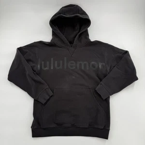 Lululemon Hoodie Womens S Black Wordmark Pullover Kangaroo Pocket Logo Graphic - Picture 1 of 6