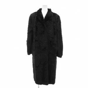 SAGA MINK Silver Saga Abrigo de Piel de Visón Oscuro Piel Largo Chevron No. Cejas de tamaño grande 13 - Imagen 1 de 8