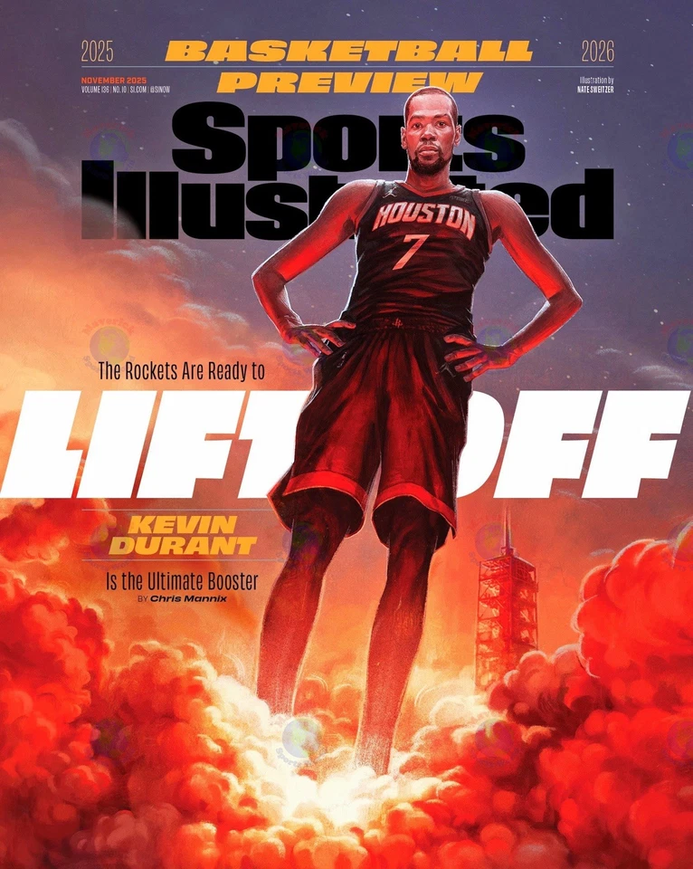 Foto 8x10 Kevin Durant Houston Rockets NBA Baloncesto Jugador Más Valioso Deportes Ilustrados Foto 1 de 1