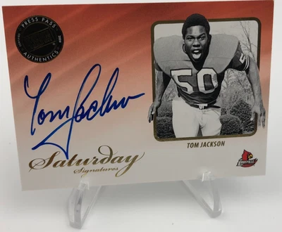 Tarjeta TOM JACKSON AUTO Press Pass SATURDAY SIGNATURES LOUISVILLE CARDINALS ESPN Foto 1 de 4