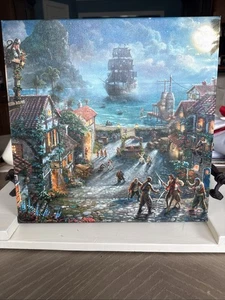 Thomas Kinkade 2014 Disney Fluch der Karibik gewickelte Leinwand 14" x 14" Echtheitszertifikat - Bild 1 von 8