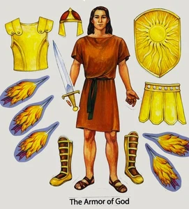 Armor of God Felt Set for Bible Flannel Board Stories 19" Figure + Lesson Guide - Picture 1 of 3