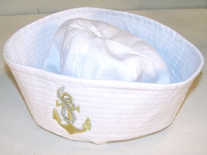 SOMBRERO DE MARINERO BLANCO CON EMBLEMA DE ANCLA DE BARCO algodón marino NUEVO gorra militar para hombre nuevo - Imagen 1 de 1